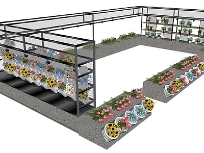 工业风其他产品展厅 鲜花货架 鲜花售卖架 花店花市 鲜花批发