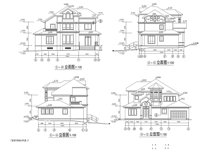 别墅建筑 三层别墅施工图
