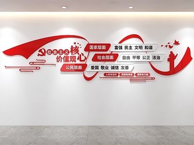 文化墙 党建文化墙 核心价值观