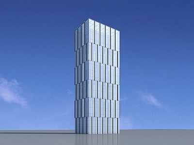 现代主义艺术风格建筑 楼梯间玻璃盒子