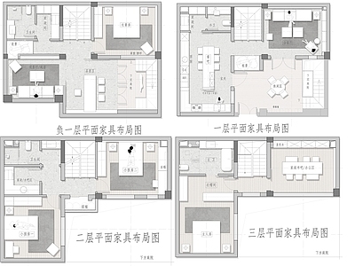 别墅 280平别墅 平面图 方案图 彩平图