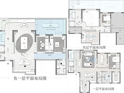 别墅 460平别墅 平面图 方案图 彩平图