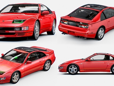 汽车展台 日产300ZX 老式日产汽车 复古日产汽车 轿车跑车 老式复古汽车轿车
