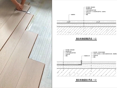木地板 复合木地板铺贴 实木复合木地板 木地板收口节点 复合地板安装节点 家装别墅木地板