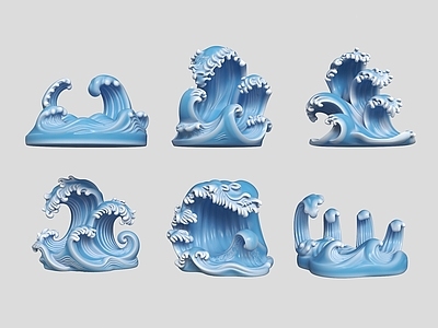新中式雕塑摆件 现代雕塑 景观雕塑 浪花雕塑 海浪雕塑 雕塑小品