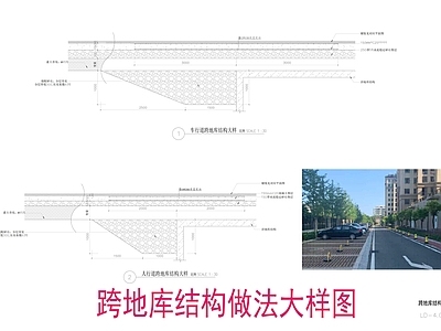 地面综合节点 跨地库结构做法 地库结构保护做法 小区建筑地库保护 结构保护
