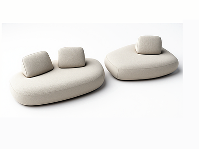 奶油风模块沙发 Ligne Roset Telen 模块沙发 异形沙发