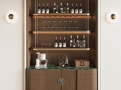 新中式餐边柜 新中式餐边柜 酒柜 酒架