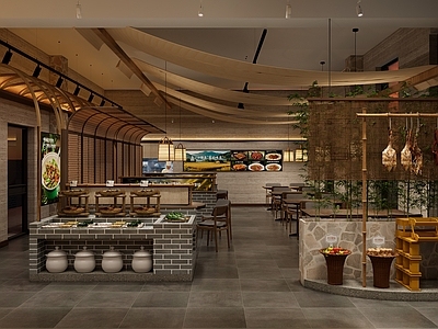 新中式中餐厅 菜馆 餐厅 山野风 餐饮空间