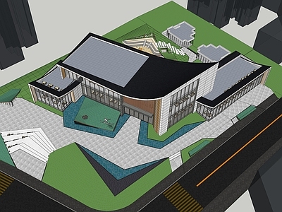 现代售楼处建筑 售楼部 展示区 销售中心