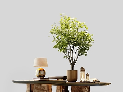 新中式桌子 酒店 售楼处 摆件组合 端景台