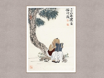 中式挂画 苦读图 徐乐乐 装饰画