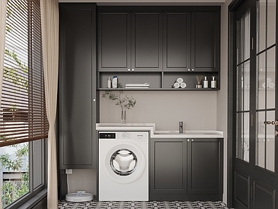 法式洗衣机柜