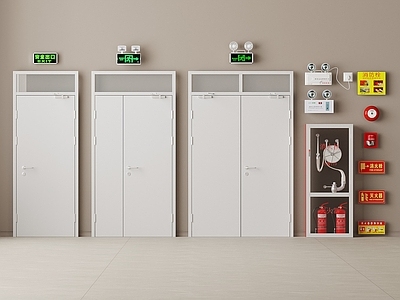 现代简约消防栓 现代消防设备 消防用品 防火门 灭火器 消火栓
