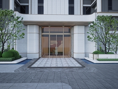 现代小区景观 入户景观 入户景墙