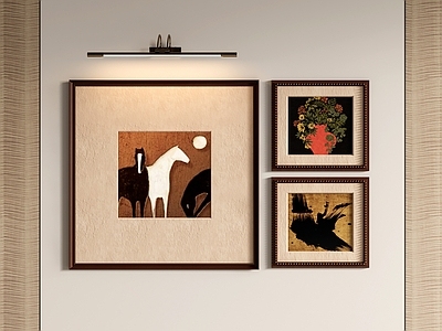 中古风挂画 挂画组合 画框 照片墙 肌理画 油画