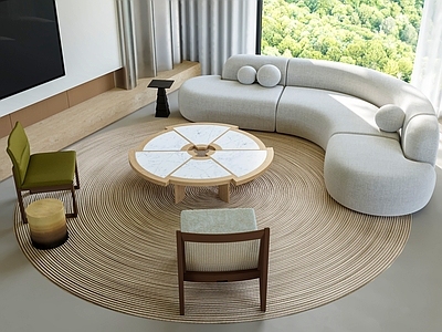 奶油风沙发组合