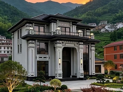 别墅建筑 三层别墅方案图