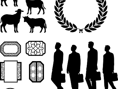 其他图库 线条 花纹 贴图 人物 人物剪影