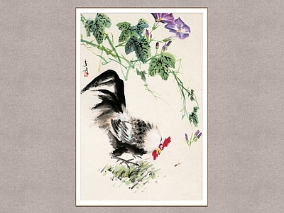 中式画框 大吉图 王雪涛 装饰画