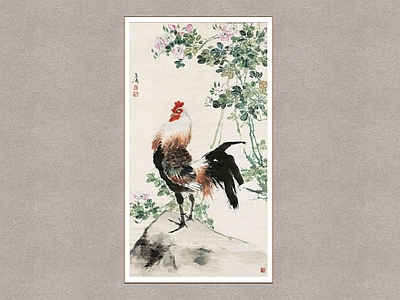 新中式画框 大吉图 王雪涛 装饰画