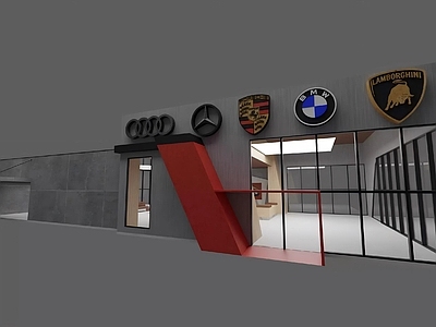 现代简约汽车展厅 小型汽车4s店