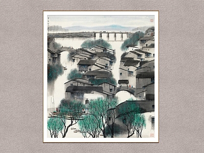 新中式画框 江南水乡 水乡春韵 杨明义 装饰画