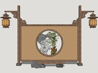 新中式艺术隔断 影视景墙隔断 古代艺术隔断 庭院隔断 木隔断
