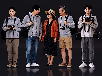 多人 2D拍照人 旅游合照 合影人 摄影师 亚洲人