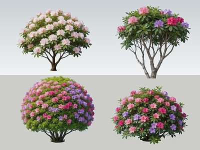 现代灌木 2D植物 花灌木 杜鹃 绿化雕塑 绿植