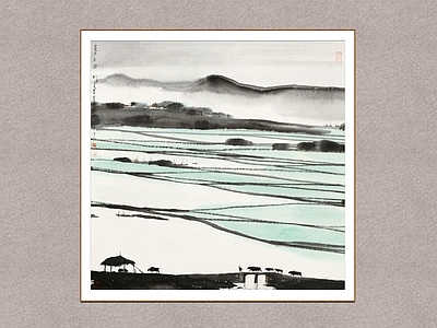 新中式画框 春之曲 杨明义 江南水乡 装饰画