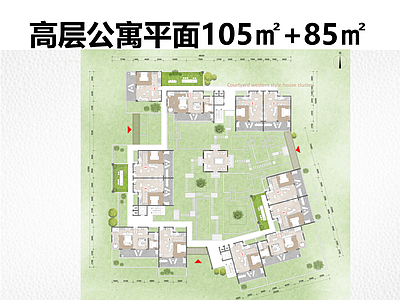 公寓建筑 高层公寓平面 105与85㎡