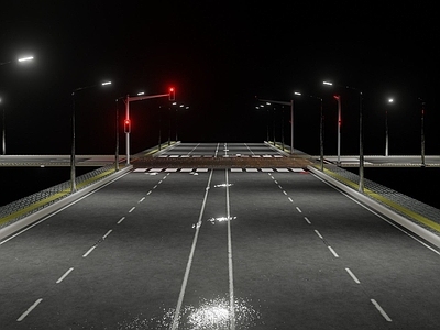 现代主义景观桥 道路交叉口