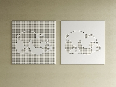 极简冲孔板 熊猫 冲孔板 穿孔板