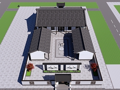 中式古建四合院