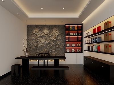 新中式茶叶店 黑白灰