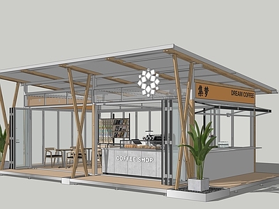 现代简约咖啡厅 奶茶店 非标商业 快闪店 钢结构咖啡厅 临时建筑