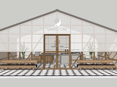 原木风奶茶店 咖啡厅 非标商业 木构咖啡厅 阳光板咖啡厅 快闪店