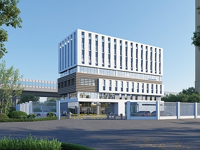现代主义研发厂房 现代简约 办公建筑 立面韵律 雕塑感 独栋办公