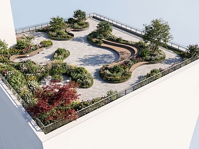现代主义屋顶花园 现代屋顶花园空间