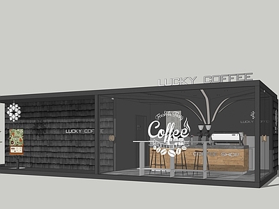 现代简约咖啡厅 奶茶店 集装箱咖啡厅 快闪店 非标商业 营地咖啡厅