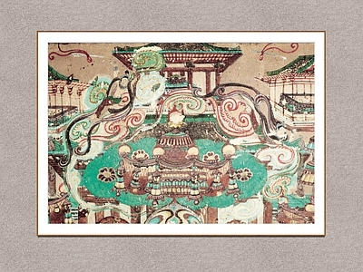 中式画框 起舞飞天 敦煌飞天 敦煌壁画 装饰画