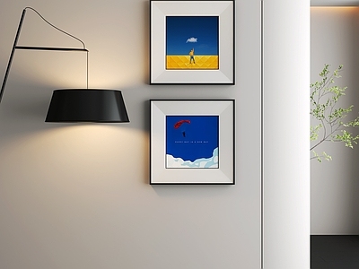极简组合画 抽象挂画组合 油画组合 儿童房装饰画组合 蓝色调装饰画