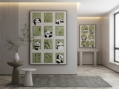 奶油风落地画