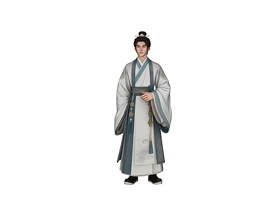 新中式雕塑摆件 古装美男 汉服帅哥 汉服 古代少年