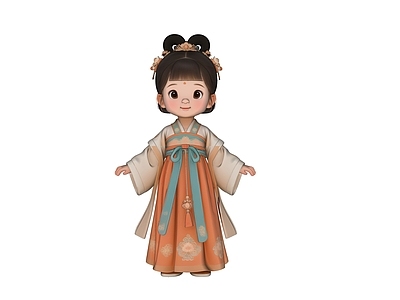新中式雕塑摆件 汉服女孩 古装女孩