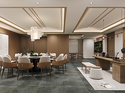 新中式包厢 包厢 新中式餐饮店包厢 茶桌