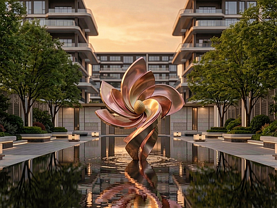 现代主义雕塑 现代雕塑 抽象雕塑 艺术装置 广场雕塑 水景雕塑