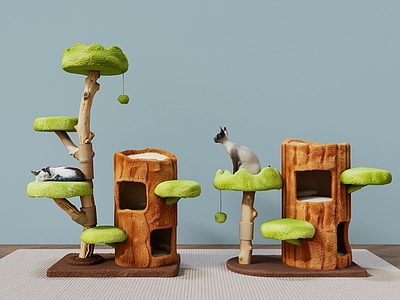 原木风宠物用品 猫爬架 树桩猫爬架 树洞猫爬架 猫树 原木风猫爬架