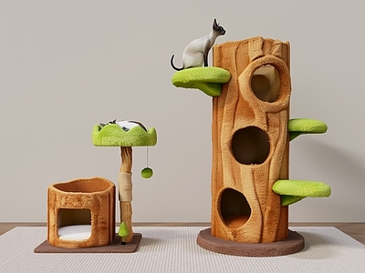 原木风宠物用品 猫爬架 树桩猫爬架 树洞猫爬架 猫树 原木风猫爬架